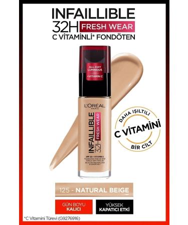 L'Oreal Paris Infaillible 32h Fresh Wear Vitamin C Foundation 125 & All-Around Concealer 327 Cashmere - Buy Online on GoSupps.com