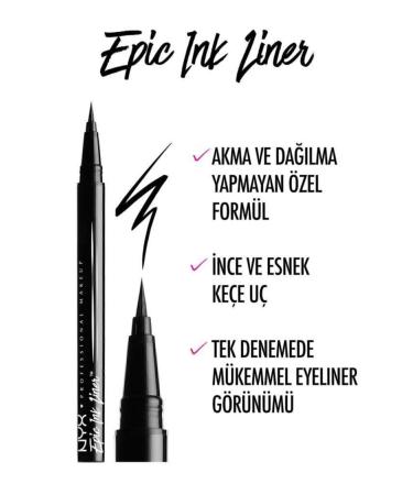 NYX Professional Makeup Vegan Formula Duo Set - Nyx Epic Ink Black Eyeliner & Garnier Micellar Makeup Remover Water 400 Ml - Buy Online on GoSupps.com