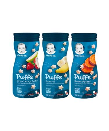 Gerber Puffs Set of 3 - Banana & Strawberry & Sweet Potato
