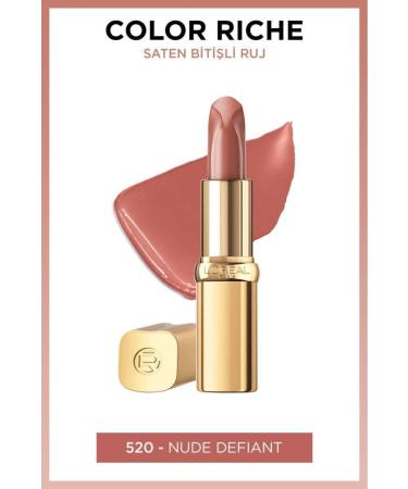 L'Oreal Paris COLOR RICHE INTENSE PIGMENT SATIN FINISH LIPSTICK - 520 NUDE DEFIANT - LIPSTICK DEMBA3117