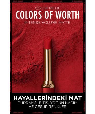 L'Oreal Paris Color Riche Colors Of Worth Intense Volume Matte Lipstick - 300 Rouge Confident - Buy Online on GoSupps.com