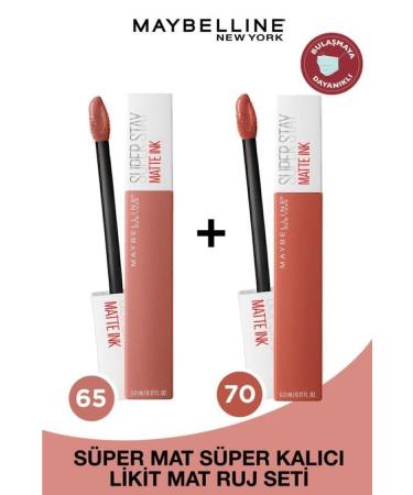 Maybelline New York Super Stay Matte Ink Liquid Matte Lipstick - 65 Seductress - Nude + 70 Amazonian - Brown Duo Set