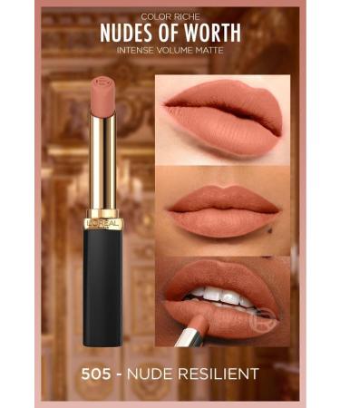 L'Oreal Paris Color Riche Intense Volume Matte Lipstick - 505 Nude Resilient - Buy Online on GoSupps.com