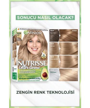 Garnier Nutrisse Intense Nourishing Permanent Cream Hair Dye 8.13 Ash Blonde - Buy Online on GoSupps.com