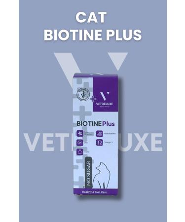 VETDELUXE Biotine Zinc Additive Liquid Cat Hair Loss Preventive Skin and Fur Health Drops 100 Ml
