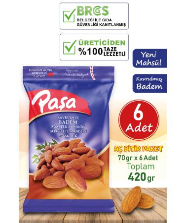 Pasha Nuts Pasha Almond 70 gr X 6 Pieces (NATURAL 1ST QUALITY)