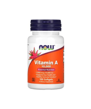 Now Foods Vitamin A 10 000 IU 100 Softgels