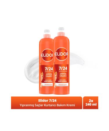 Elidor 7/24 Rescue Hair Care Cream Instant Repair Damaged Hair 240 ml X2