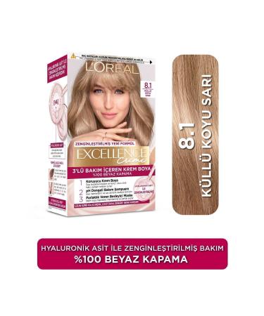 L'Oreal Paris Excellence Creme Hair Dye 8.1 Dark Blonde Ash