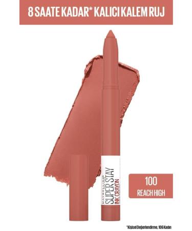 Maybelline New York Super Stay Ink Crayon Pencil Matte Lipstick - Spiced Up - 100 Reach High