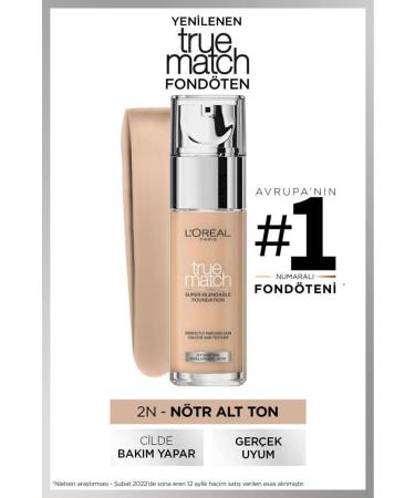L'Oreal Paris True Match Caring Foundation - 2N Neutral Undertone & Mini Paradise Mascara 4.7 ML - Buy Online on GoSupps.com