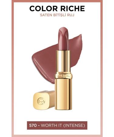 L'Oreal Paris Color Riche Satin Finish Lipstick - 570 Worth It (Intense)
