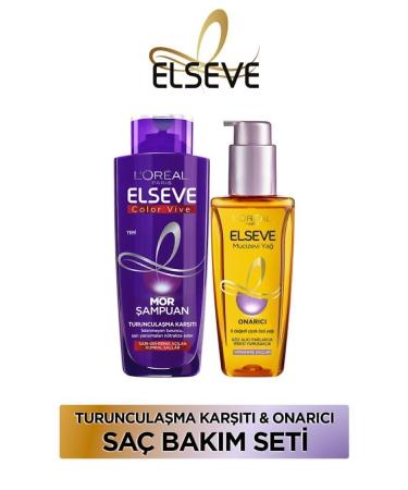 Elseve Anti-Orange Purple Shampoo 200 ml Miraculous Revitalizing Care Oil 100 ml