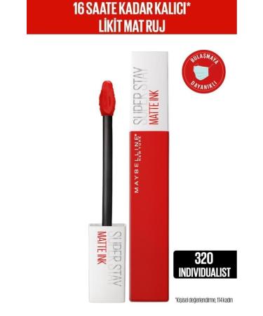 Maybelline New York Super Stay Matte Ink Liquid Matte Lipstick - 320 Individualist - Red