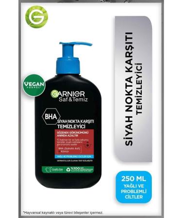 Garnier Pure & Clean Anti-Blackhead Cleanser 250 ml