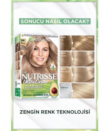 Garnier Nutrisse Intensive Nourishing Permanent Cream Hair Dye 8N Honey Foam - Buy Online on GoSupps.com