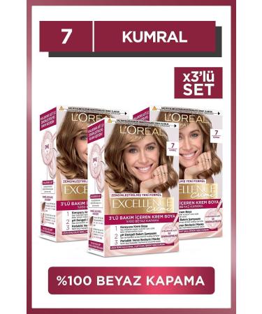 L'Oreal Paris Excellence Creme Hair Dye 7 Blonde 3-Piece Set