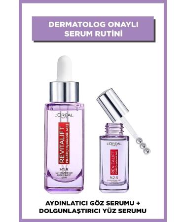 L'Oreal Paris Revitalift Filler 1.5% Pure Hyaluronic Acid Anti-Wrinkle Serum & Brightening Eye Serum