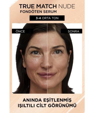 L'Oreal Paris True Match Nude Foundation Serum 3-4 Light Medium - Buy Online on GoSupps.com