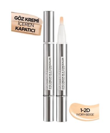 L'Oreal Paris True Match Eye Cream Concealer 2 in 1 1-2D Ivory Beige