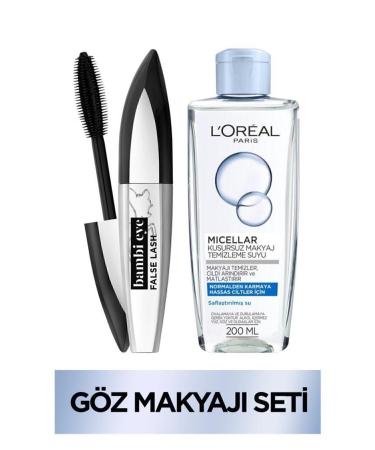 L'Oreal Paris L'or al Paris Bambi Eye Extra Black Mascara Micellar Make-Up Remover Water Normal to Combination 200 ml