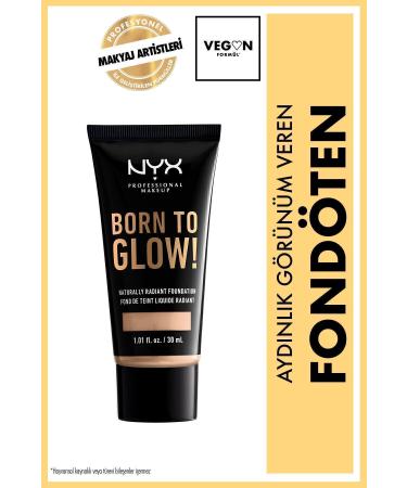 NYX Professional Makeup Foundation - Born To Glow! Naturally Radiant Foundation 6 Vanilla 800897190347
