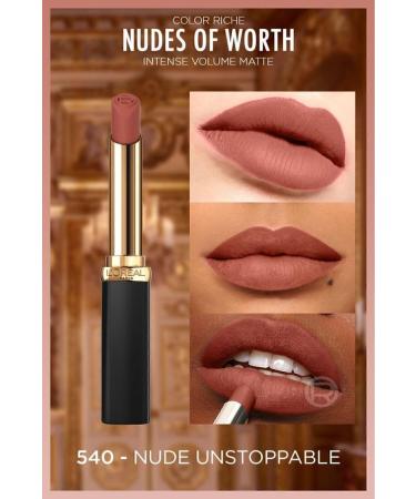 L'Oreal Paris Color Riche Intense Volume Matte Lipstick - 540 Nude Unstoppable - Buy Online on GoSupps.com