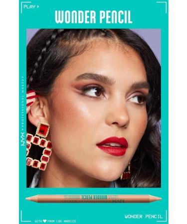 NYX Professional Makeup Wonder Pencil Double-Sided Highlighter & Concealer Pencil - Medium Peach - Buy Online on GoSupps.com