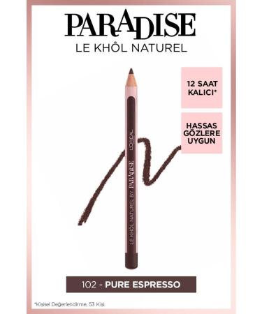 L'Oreal Paris Brown Eye Pencil - L'or al Paris Paradise Le Khol Eye Pencil 102 Pure Espresso