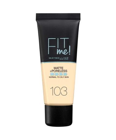 Maybelline New York Matte Foundation - Fit Me Matte + Poreless Foundation 103 Pure Ivory 3600531544782 - Buy Online on GoSupps.com
