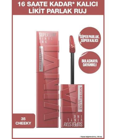Maybelline New York Super Stay Vinyl Ink Long-Lasting Liquid Glossy Lipstick 15 Peachy & 35 Cheeky - Set of 2 - Buy Online on GoSupps.com