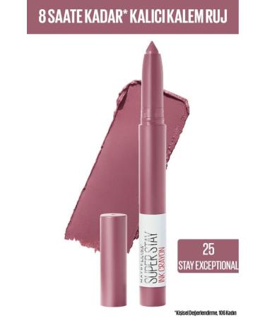 Maybelline New York Super Stay Ink Crayon Pencil Matte Lipstick - 25 Stay Exceptional