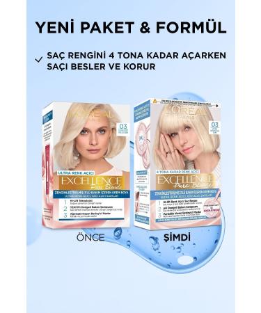 L'Oreal Paris Excellence Creme Hair Dye - 03 Ultra Light Ash Blonde - Buy Online on GoSupps.com