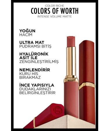L'Oreal Paris Color Riche Colors Of Worth Intense Volume Matte Lipstick - 100 Pink Worth It - Buy Online on GoSupps.com
