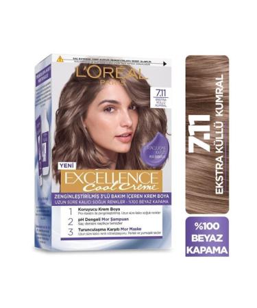 L'Oreal Paris Excellence Cool Creme Hair Dye 7.11 Extra Ash Blonde 2-Piece Set - Buy Online on GoSupps.com