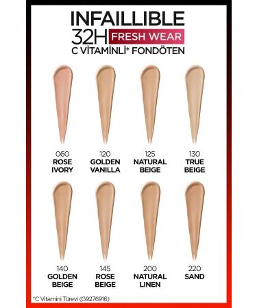 L'Oreal Paris L'Or al Paris Infaillible 32H Fresh Wear Vitamin C Foundation - 200 Natural Linen - Buy Online on GoSupps.com
