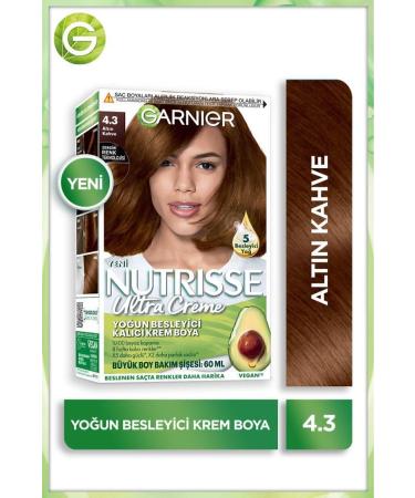 Garnier Nutrisse Intense Nourishing Permanent Cream Hair Dye 4.3 Golden Brown