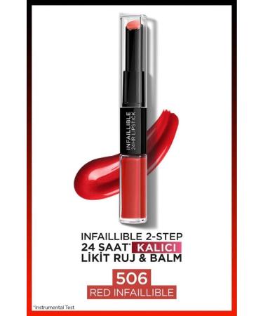 L'Oreal Paris Infaillible 2-step 24 Hour Liquid Lipstick & Balm - 506 Red Infaillible