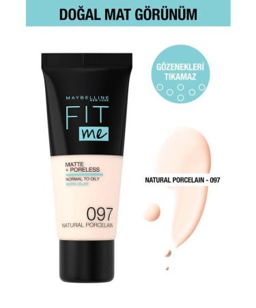 Maybelline New York Fit Me Matte Poreless Foundation - 97 Natural Porcelain
