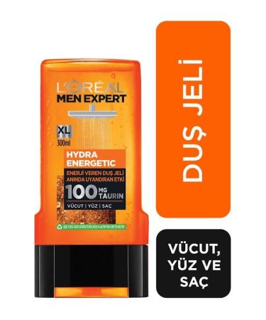 L'Oreal Paris Men Expert Hydra Energetic Energizing Shower Gel 300ml Set of 3 - Buy Online on GoSupps.com