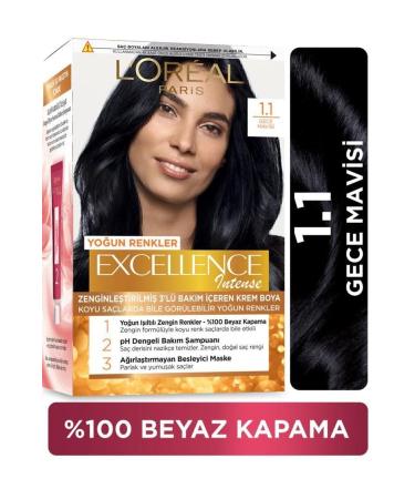 L'Oreal Paris L'or al Paris Excellence Intense Hair Dye - 1.1 Midnight Blue