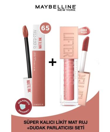 Maybelline New York Super Stay Matte Ink Liquid Matte Lipstick 65 Seductress & Lifter Gloss Lip Gloss 003 Moon