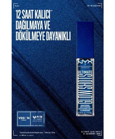 NYX Professional Makeup Ultimate Glow Shots Shimmering Liquid Eyeshadow - 21 Blueberry Bank - Buy Online on GoSupps.com