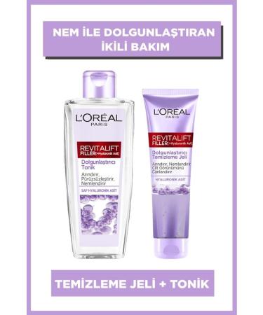 L'Oreal Paris Revitalift Filler Moisture Plumping 2-Piece Skin Care Set - Cleansing Gel 150 Ml & Tonic 200 Ml