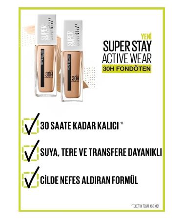 Maybelline New York Super Stay Active Wear 30h Foundation 02 Naked Ivory - Buy Online on GoSupps.com