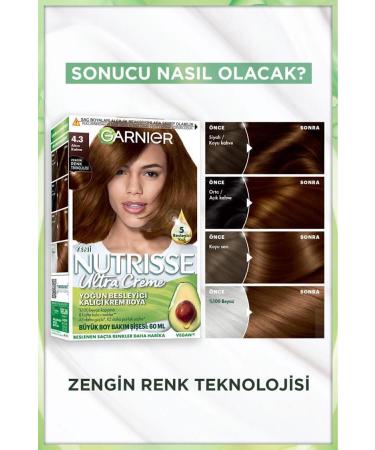 Garnier Nutrisse Intense Nourishing Permanent Cream Hair Dye 4.3 Golden Brown - Buy Online on GoSupps.com