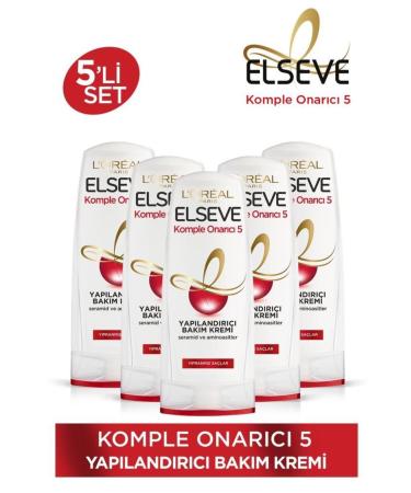 Elseve 5-Piece Complete Repair 5 Structuring Care Cream 390 Ml Set