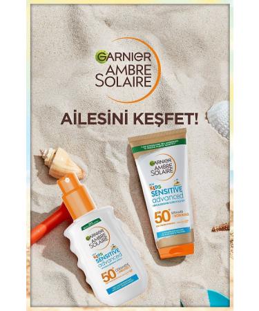 Garnier Ambre Solaire Sensitive Advanced Sun Protection Milk Gkf50 175 Ml & Kids Spray Gkf50 150 ml - Buy Online on GoSupps.com