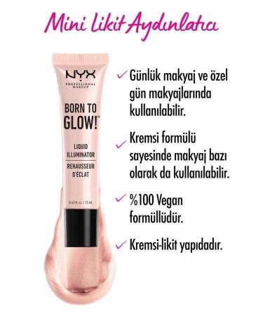 NYX Professional Makeup Mini Liquid Illuminator- Born To Glow Liquid Illuminator 13 Ml Sunbeam 800897845995 - Buy Online on GoSupps.com
