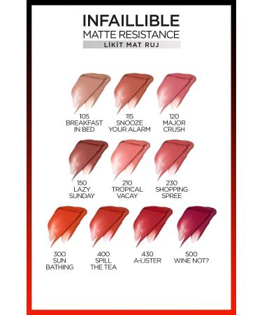 L'Oreal Paris Infaillible Matte Resistance Liquid Matte Lipstick - 300 Sun Bathing - Buy Online on GoSupps.com